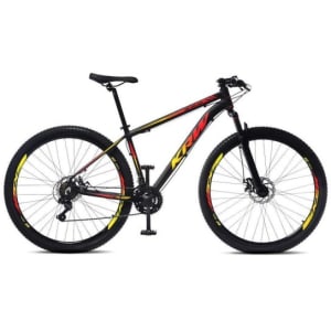 Bicicleta Aro 29 KRW Alumínio Shimano TZ 24 Vel Freio a Disco Ltx S40 - Amarelo+Vermelho