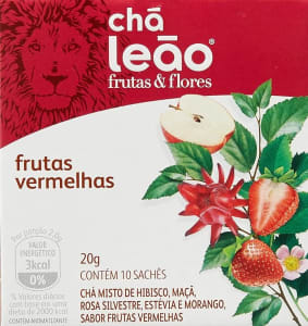 Leão Chá De Frutas Vermelhas Fuze Com 10 Saquinhos