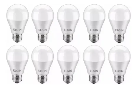 Kit 10 Lâmpadas Led 9w 6500k Branco Frio - Elgin