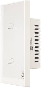 Hi by Geonav Interruptor Inteligente Zigbee Touch, 2 botões, Vidro Temperado, Bivolt, HIZINT2CWT, Branco