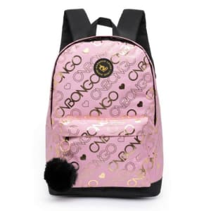 Mochila Onbongo Feminina Bolsa Escolar Original Reforçada - Rosa