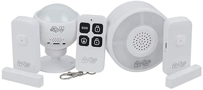 Kit de Segurança Inteligente I2GO Home Com 1 Sensor De Movimento + 2 Sensores De Porta + Central De Alarme - Compatível com Alexa