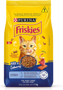 Ração Friskies Petiscos do Mar para Gatos Adultos Sabor Peixe e Frutos do Mar 1kg - Purina