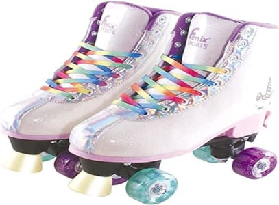 Fênix RL-08 Patins Ajustável Unicórnio com Luz, Multicor, Tamanho 31-34