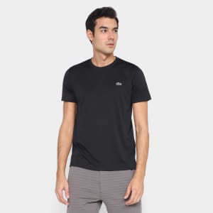 Camiseta Lacoste Treino Logo Masculina - Preto