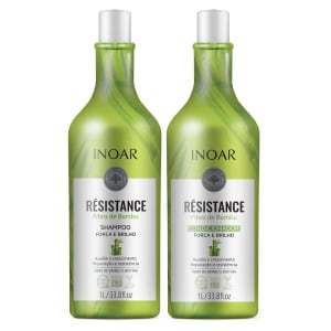 Kit 1 Shampoo Résistance Fibra de Bambu 1L + 1 Condicionador Résistance 1L