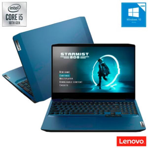 Notebook Gamer Lenovo, Intel Core i5, 8GB, 256GB SSD, Tela 15,6", GTX 1650, ideaPad Gaming 3i, Windows 10 - 82CG0002BR
