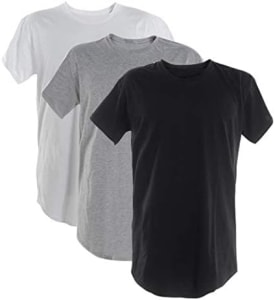 Kit 3 Camisetas Longline 100% Algodão