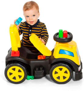 Veículo para Bebê Cardoso Toys Blocks Truck Menino com 10 Blocos