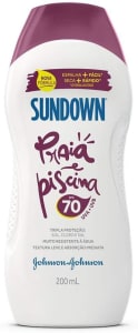 Sundown Protetor Solar Corpo E Rosto Praia E Piscina FPS 70, 200ml