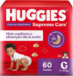 Fralda Huggies Supreme Care Roupinha G - 60 Unidades