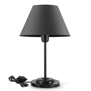 Abajur Moderno Retro Sala Quarto Escritório Black Slim Preto