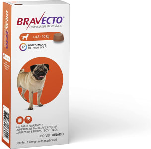  Bravecto para Cães 250mg - 4,5 até 10kg 