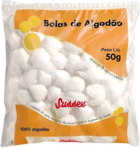 Algodão Hidrófilo Branco Em Bola 50g Sussex