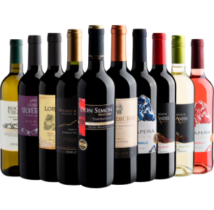 Kit 10 Vinhos por R$24,90 cada garrafa