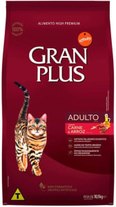 Ração para Gatos Adultos Gran Plus Carne e Arroz 10,1Kg