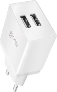 Geonav Carregador de Parede Universal 2.1A, 2 portas USB, 10W, Bivolt, ESACW2, Branco