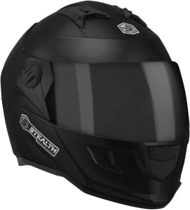 Capacete Fechado Stealth Solid 58 Viseira Fumê Preto Metalico