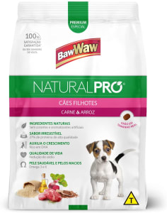 Ração Baw Waw Natural Pro para Cães Filhotes Sabor Carne e Arroz - 2,5kg