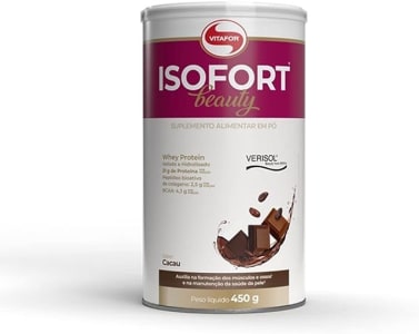 Isofort Beauty Whey Protein (Isolado e Hidrolisado) + Colágeno Verisol 450G Chocolate Vitafor