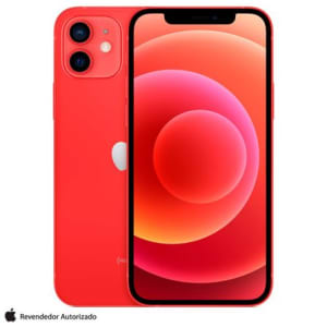 iPhone 12 Apple (128GB) Vermelho, Tela de 6,1", 5G e Câmera Dupla de 12 MP