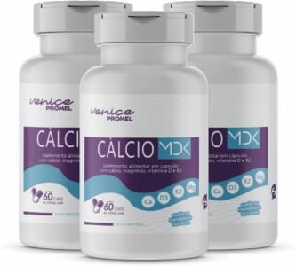 Kit Com 3 - MDK Cálcio, Magnésio, Vitamina D3 e Vitamina K2 60 Capsulas de 500mg Promel