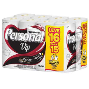 Papel Higiênico Personal Vip Folha Dupla 16 Unidades