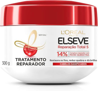 L'Oréal Paris Elseve Creme de Tratamento Reparador Reparação Total 5, Restaura e dá Brilho aos Fios, 300g