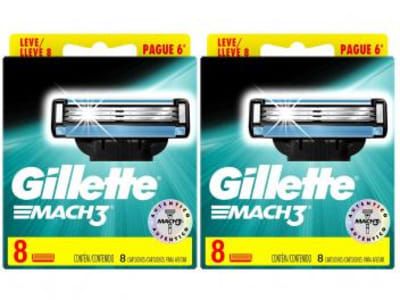 Carga para Aparelho de Barbear Gillette Mach3 - 16 Cartuchos - Magazine Ofertaesperta