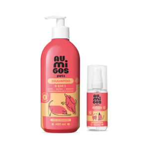 Combo Au.Migos Pets: Shampoo 5 em 1 400ml + Colônia 60ml
