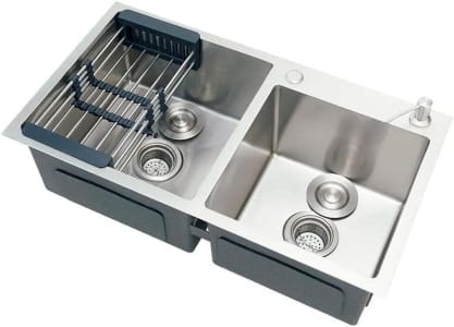 Cuba para Cozinha Pingoo.Casa com Acessórios Pia Dupla Gourmet Aço Inox 304