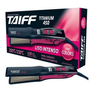 Chapinha | Prancha Taiff Titanium 450 Colors 230°C e Emissão de Íons - Rosa