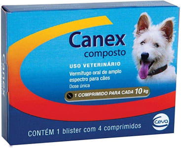 10 Unidades Ceva Vermífugo Canex Composto para Cães 4 Comprimidos