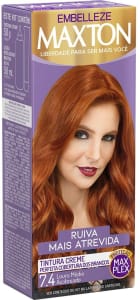 2 Unidades - Tinta de Cabelo Ruiva e Atrevida 7.4 Kit Maxton Louro Médio Acobreado