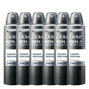 Kit Desodorante Antitranspirante Dove Sem Perfume Masculino Aerosol 150ml com 6 unidades - IncolorKit Desodorante Antitranspirante Dove Sem Perfume Masculino Aerosol 150ml com 6 unidades - Incolor