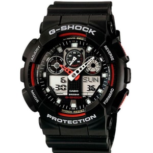 Relogio Masculino Casio G-shock Anadigi Ga-100-1a4dr - Preto/vermelho