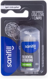 3 Unidades - Fio Dental Sanifill Extrafino Sabor Menta 100 metros, Sanifill