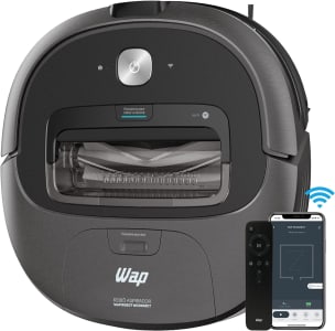 Robô Aspirador de Pó WAP ROBOT WCONNECT Amazon Alexa Google Assistente Wifi Comando de Voz Automático Inteligente Varre e Passa Pano com Controle Remoto e Base de Auto Recarga Bivolt