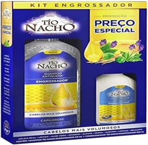 Tio Nacho KIT Shampoo e Condicionador Engrossador, Aumenta a Espessura do Fio para um Cabelo Mais Forte e Volumoso, 415ml