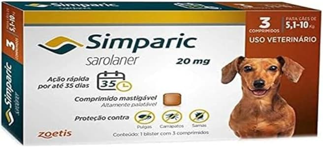 Zoetis Simparic 20Mg 5 1 Até 10Kg 03 Compr Para Cães