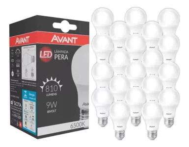 Kit 20 Lâmpada Led 9w Bulbo E27 6500k Branco Frio Luz Branco-frio 110V/220V