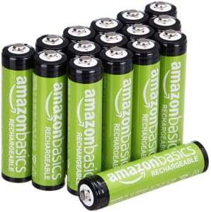 Amazon Basics Pacote com 16 pilhas AAA com capacidade de desempenho de 800 mAh recarregáveis, pré-carregadas, podem ser recarregadas 1.000 vezes