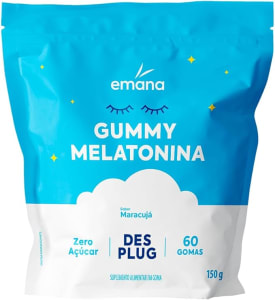 Emana Suplemento Alimentar em Goma Gummy de Melatonina Desplug Zero Açúcar Sabor Maracujá 60 Gomas - 150g