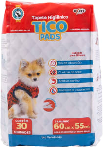  Tapete Higiênico Tico Pads, 30 Unidades 