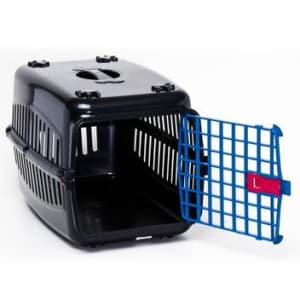 Caixa De Transporte Cachorro Gatos Preta Porta Azul N2 - Rb - Magazine Ofertaesperta