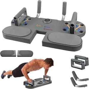 Placa push-up multifuncional, equipamento portátil de treino doméstico, barra push-up, prancha com sistema de contagem eletrônica de tempo