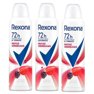 3 Unidades — Desodorante Rexona Frutas Vermelhas Aerosol Antitranspirante 48h - 150ml