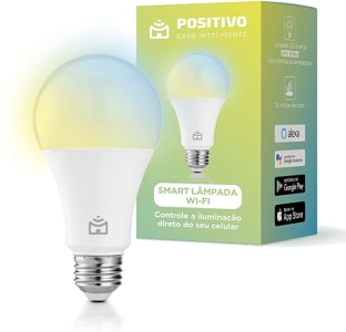 Smart Lâmpada Wi-Fi Positivo Casa Inteligente, branco quente e frio, RGB, LED 9W, Bivolt - Compatível com Alexa