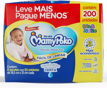 MamyPoko Lenços Umedecidos Dia&Noite 200 Unidades