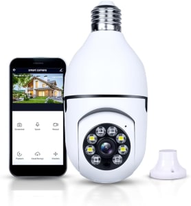 Camera Ip Inteligente 1080P Wifi Lampada Panoramica Giratória 360° Yoosee Espiã e Segurança | Alpha Ecom